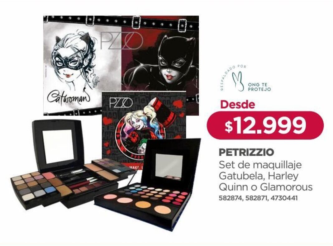 Petrizzio Set de Maquillaje Gatubela, Harley Quinn o Glamorous oferta en Preunic Petrizzio Set de Maquillaje Gatubela, Harley Quinn o Glamorous oferta en Preunic