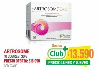 Cruz Verde Opko artrosome c+d colageno hidrolizado 30 sobres oferta