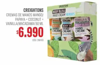 Cruz Verde Crema de manos mango papaya 50 ml + crema coconut 50 ml + crema vainilla macadamia 50 ml oferta