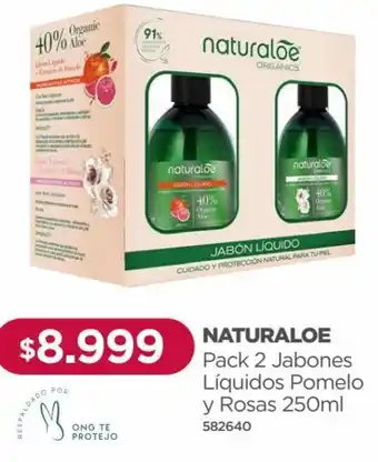 Naturaloe Pack 2 Jabones Líquidos Pomelo y Rosas 250ml