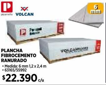Construmart Plancha fibrocemento ranurado oferta