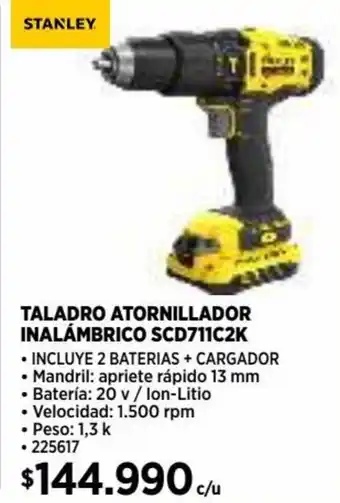 Construmart Taladro Atornillador Inalámbrico SCD711C2K oferta