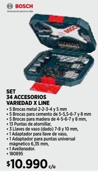 Construmart Bosch Set 34 Accesorios Variedad X Line oferta