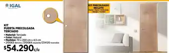 Construmart Puerta precolgada oferta