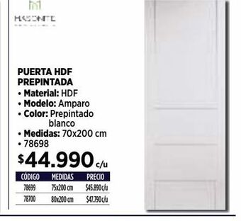 Construmart Puerta hdf prepintada oferta