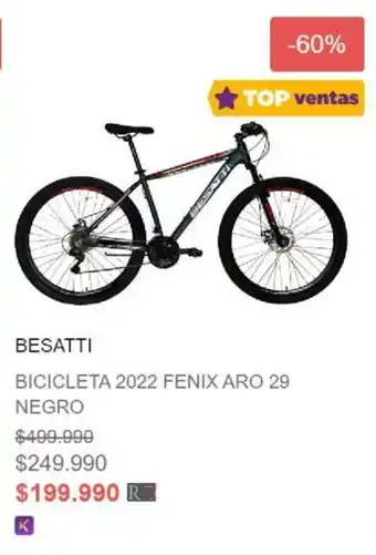 Ripley Besatti Bicicleta 2022 Fenix Aro 29 Negro oferta
