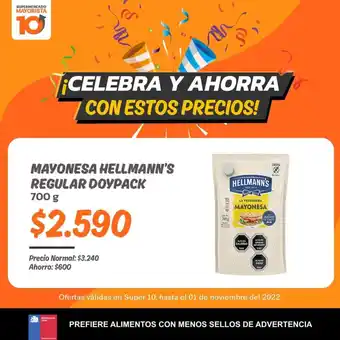 Mayorista 10 Hellmann's Mayonesa Regular Doypack 700g oferta