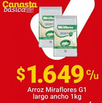 Santa Isabel Arroz Miraflores G1 largo ancho 1kg oferta