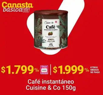 Santa Isabel Café Instantáneo Cuisine & Co 150g oferta