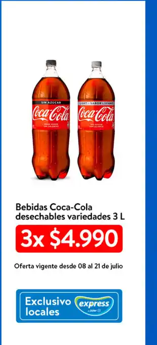 Lider Berbidas Coca-Cola Desechables Variedades 3L oferta