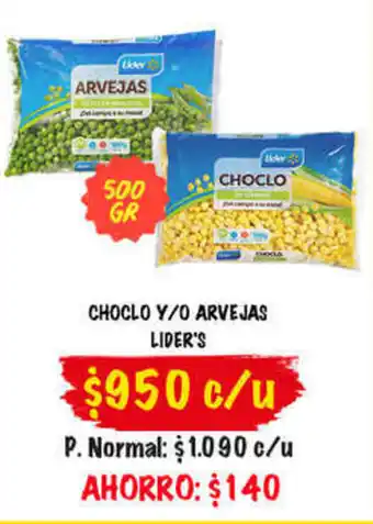 Choclo Y/O Arvejas Lider's