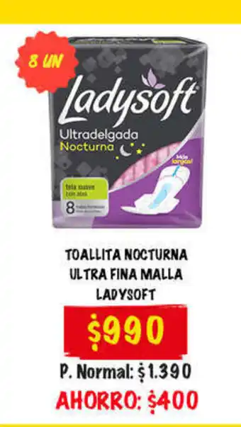 Toallita Noctura Ultra Fina Malla Ladysoft