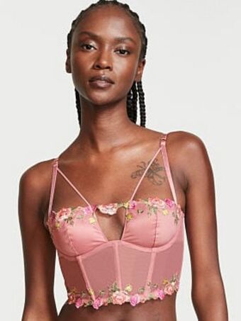 Victoria's Secret Unlined rose embroidered corset top oferta