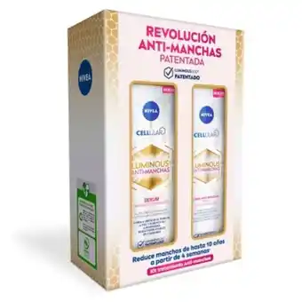 Falabella Pack rutina nivea cellular luminous 630 anti-manchas serum 30ml + fluido de día fps50 40ml oferta
