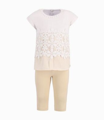 Limonada Conjunto con macramé bebé niña beige oferta