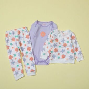 Falabella Yamp conjunto polerón + body + pantalón bebé niña algodón afranelado 3 piezas oferta