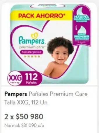 Pampers Pañales Premium Care Talla XXG 112 un