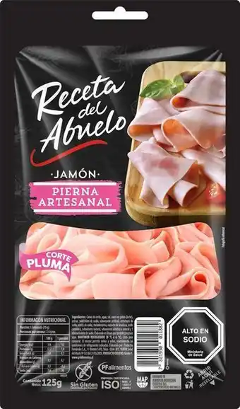 Unimarc Jamón pierna artesanal receta del abuelo corte pluma 125 g oferta