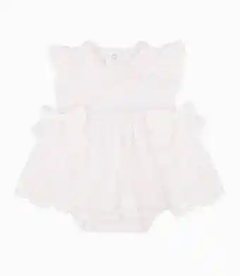 Limonada Body con tul bordado recién nacida blanco oferta