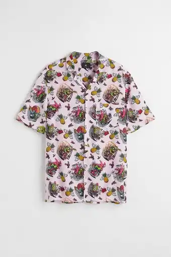 H&M Camisa guayabera estampada relaxed fit oferta
