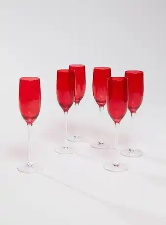 Paris Set 6 copas rojas flauta oferta