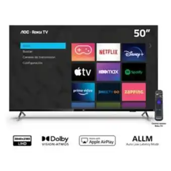 Linio Led 50" aoc 50u6125 roku tv 4k uhd smart tv oferta