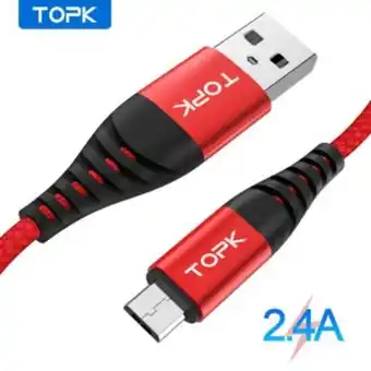 Linio Cable cargador micro usb trenzado carga rápida 24a rojo oferta