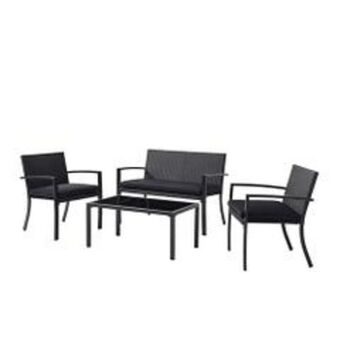 Abcdin Set de terraza favatex barnard 3 sillas 1 mesa negro oferta
