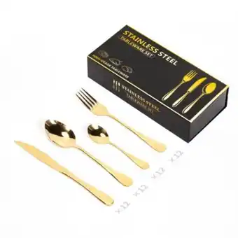 Linio Set en caja de cubiertos de lujo 48 piezas dorado oferta