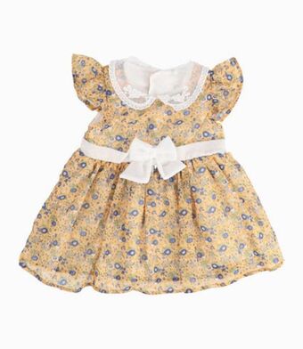 Limonada Vestido con solapa y lazo recién nacida mostaza limonada oferta