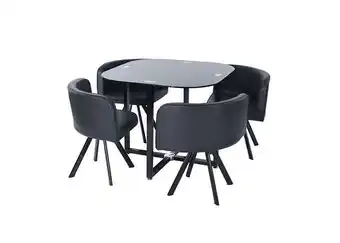 Ripley Juego comedor 4 sillas ajedrez negro oferta
