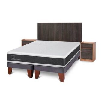 Linio Cama europea ortopedic 2 plazas + muebles espresso oferta