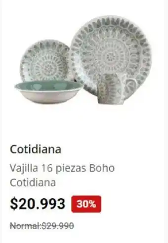 Easy Vajilla 16 piezas Boho Cotidiana oferta