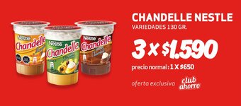 Unimarc Chandelle Nestlé variedades 3 x 130g oferta