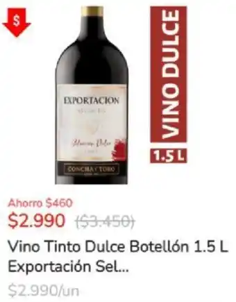 Super Bodega a Cuenta Vino Tinto Dulce Botellón 1,5L Exportación oferta