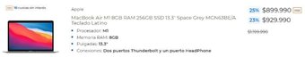 Paris Apple Macbook Air M1 8GB RAM 256GB SSD 13,3" oferta