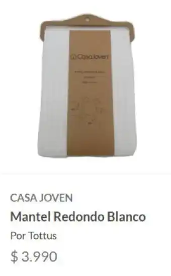 Tottus Casa Joven Mantel Redondo Blanco oferta