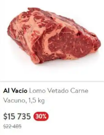 Lider Al Vacío Lomo Vetado Carne Vacuno 1,5kg oferta