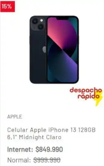 La Polar Celular Apple iPhone 13 128GB oferta