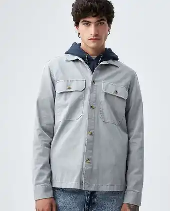 Americanino Camisa para hombre moda manga larga gris estilo utilitario oferta