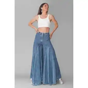 Linio Pantalón palazzo heather denim blue india chic oferta