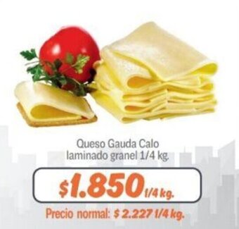 Mayorista 10 Queso Gauda Calo laminado granel 1/4 kg oferta