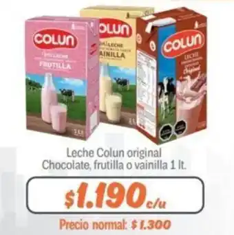 Mayorista 10 Colun Leche Original Chocolate, Frutilla o Vainilla 1 lt oferta