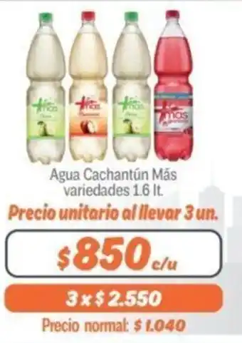 Mayorista 10 Mas Agua Cachantun variedades 1.6 lt oferta