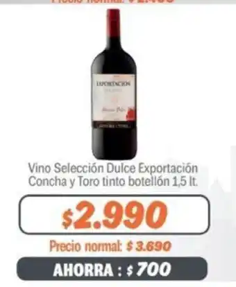 Mayorista 10 Exportacion Vino Seleccion Dulce Concha y Toro Tinto Botellon 1.5 lt oferta
