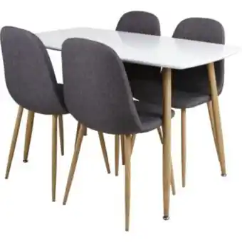 Falabella Juego de comedor 4 sillas gris oferta