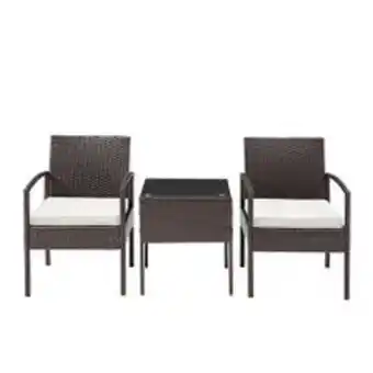Abcdin Set de terraza favatex mia 2 sillas café beige oferta