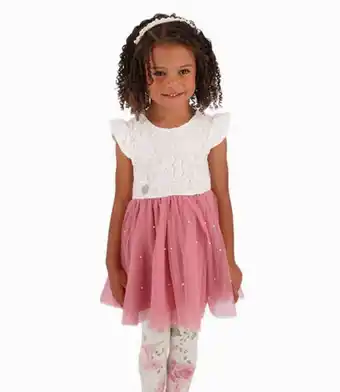 Limonada Conjunto niña con vestido y calzas limonada palo rosa oferta