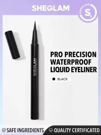 Shein Sheglam delineador de ojos líquido resistente al agua de precisión profesional - black oferta