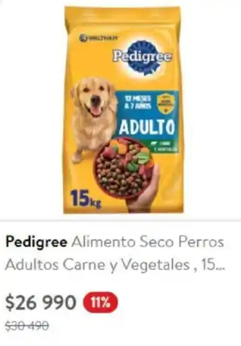 Lider Pedigree Alimento Seco Perros Adultos Carne y Vegetales 15kg oferta
